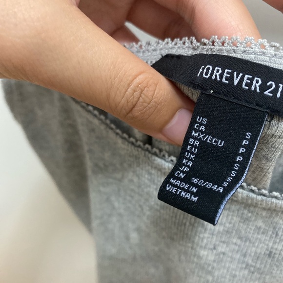 Grey Cropped Tank Top - Picture 3 of 5